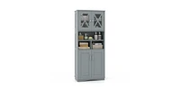 Tall Bathroom Cabinet Large Floor Storage Cabinet with Acrylic Doors and 3 Cubes