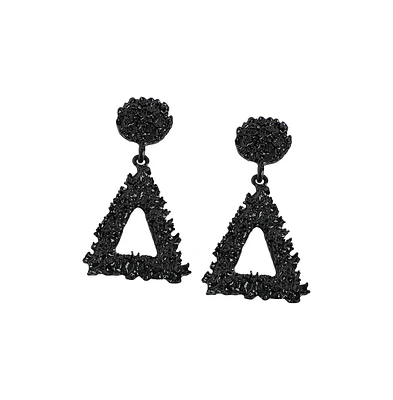 Sohi Women's Pink Corroded Drop Earrings