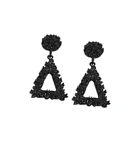 Sohi Women's Pink Corroded Drop Earrings