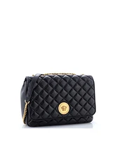 Pre-Owned Versace Medium Medusa Icon Chain Flap Bag Quilted Leather