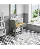 Viola 24 in. W x 18 in. D Bath Vanity in Glacial Green with Ceramic with Ceramics Vanity Top in White with White Basin