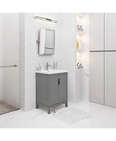 Elise 24.5 in. W x 18 In. D Bath Vanity in Cashmere Grey with Ceramics Vanity Top in White with White Basin