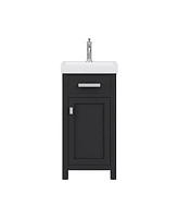Mia 18 in. W Bath Vanity in Espresso Finish with Ceramics Integrated Vanity Top with White Basin