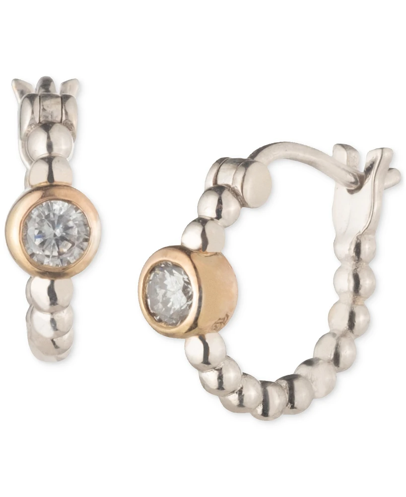 Lauren Ralph Lauren Two-Tone Cubic Zirconia Bead Hoop Earrings