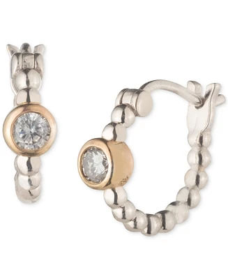 Lauren Ralph Lauren Two-Tone Cubic Zirconia Bead Hoop Earrings