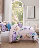 Bebejan Bright Bouquet Bedding 100% Cotton Sateen 5 Piece King Size Reversible Comforter Set