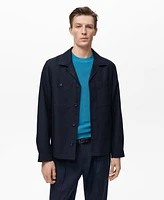 Mango Men's Pockets Lyocell Linen Overshirt