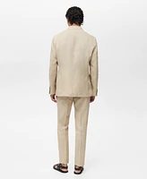Mango Men's Patch Pockets Linen Blazer