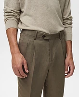 Mango Men's Slim-Fit Pleated Linen Pants