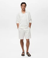 Mango Men's Linen Lyocell Slim-Fit Bermuda Shorts