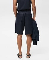 Mango Men's Slim-Fit Linen Bermuda Shorts