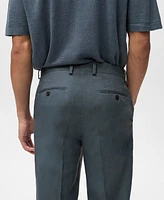 Mango Men's Linen Straight Pants