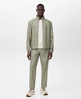 Mango Men's Zipper Linen Jacket