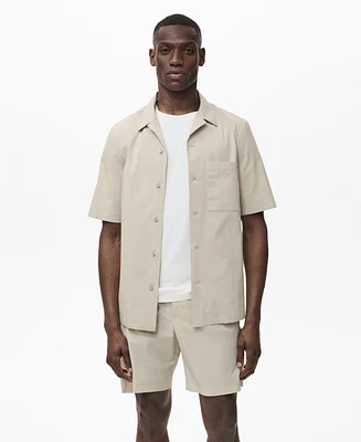 Mango Men's Chest Pocket Regular-Fit Shirt