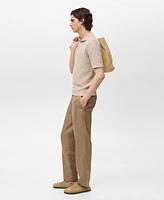 Mango Men's Structured Knit Cotton Polo T-Shirt