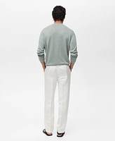 Mango Men's Linen Flowy Sweater