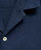 Mango Men's Embroidered Bowling Collar Shirt