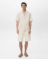Mango Men's Linen-Blend Regular-Fit Shirt