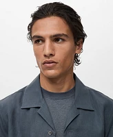 Mango Men's Linen Bowling-Collar Shirt