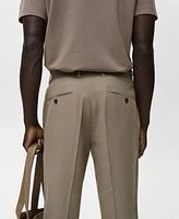 Mango Men's Cotton Tapered Crop Pants