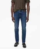 Mango Men's Jan Slim-Fit Faded Dark-Wash Jeans