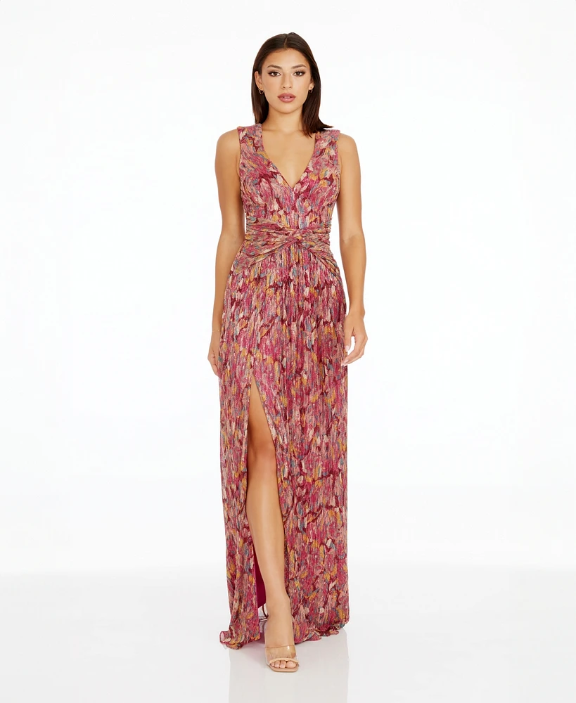 Dress the Population Women's Metallic Fit & Flare