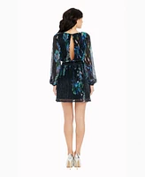 Dress the Population Women's Metallic Long-Sleeve