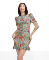 Dress the Population Women's Metallic Short-Sleeve Bodycon