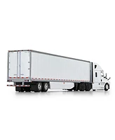 Die Cast Promotions (DCP) 1/64 White 2018 Freightliner Cascadia Sleeper & Utility Trailer W/ Skirts, DCP By First Gear