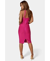 Bebe Women's Bandage Lurex Halter Dress