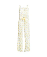 Lands' End Women's Cooling 2 Piece Pajama Set - Sleeveless Square Neck Top and Pants