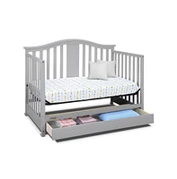 Graco Solano 4-in-1 Convertible Crib with Drawer - Pebble Gray