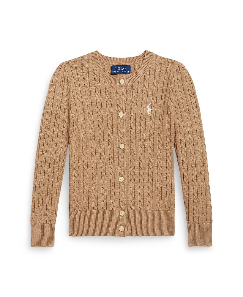 Polo Ralph Lauren Toddler Girls Mini Cable Cotton Cardigan Sweater