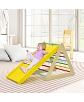 3 Piece Toddler Triangle Set Montessori with 2 Climbing Triangles and 1 Ramp