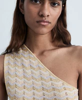 Mango Women's Asymmetrical Lurex Top