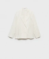 Mango Women's Wrinkled-Effect Suit Jacket