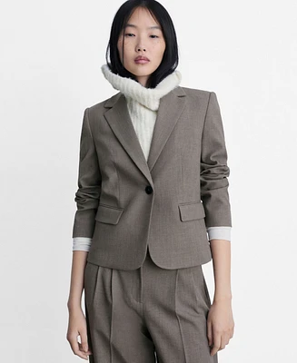 Mango Women's Crop Suit Blazer