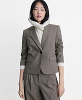 Mango Women's Crop Suit Blazer