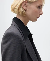 Mango Women's Straight-Fit Micro-Houndstooth Jacket
