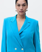 Mango Women's Straight-Fit Suit Jacket