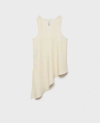 Mango Women's Asymmetrical Lyocell Top