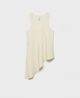 Mango Women's Asymmetrical Lyocell Top