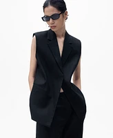 Mango Women's Linen Suit Vest