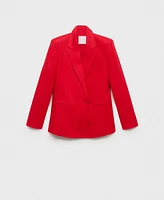 Mango Women's Double-Breasted Linen Suit Jacket