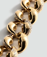 Mango Women's Rhinestone Links Pendant Collar Necklace
