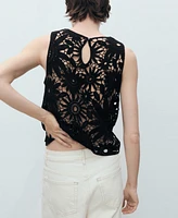 Mango Women's Crochet Knitted Top