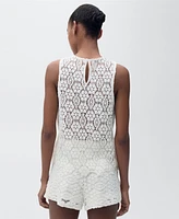 Mango Women's Straight-Fit Crochet Top