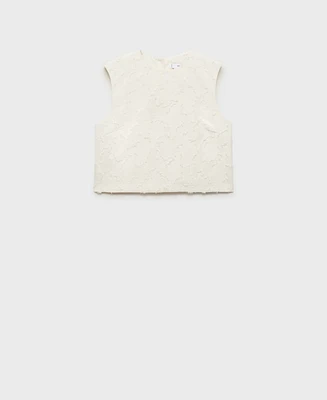Mango Women's Textured Crop Top