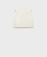 Mango Women's Textured Crop Top