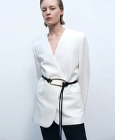 Mango Women's Lyocell and Linen-Blend Jacket